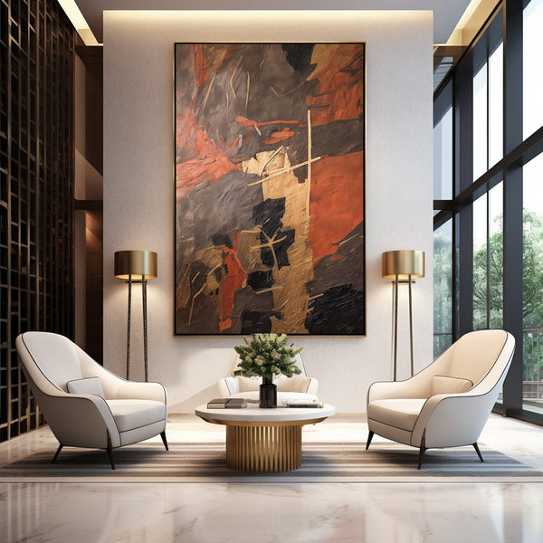 Quadro Abstrato: Arte Contemporânea Ferrugem e Ouro