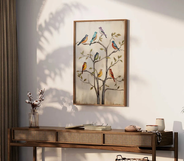 Quadro Decorativo: Passáros Minimalista Vintage