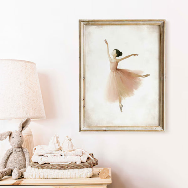 Quadro Decorativo: Bailarina Vestido Rosa Dançando