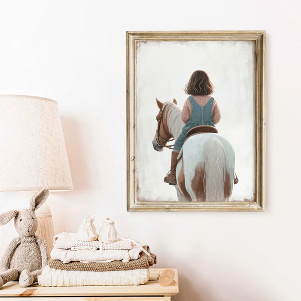 Quadro Decorativo: Menina á Cavalo