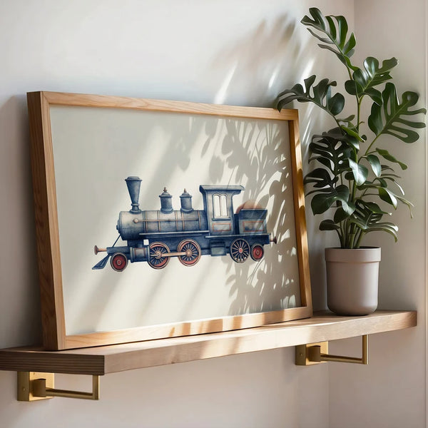 Quadro Decorativo: Trem Vermelho Vintage