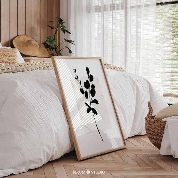 Quadro Decorativo: Floral Abstrato Bontânica Preto e Bege (Cópia)