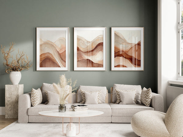 Kit 3 Quadros Decorativos: Arte Abstrata Boho