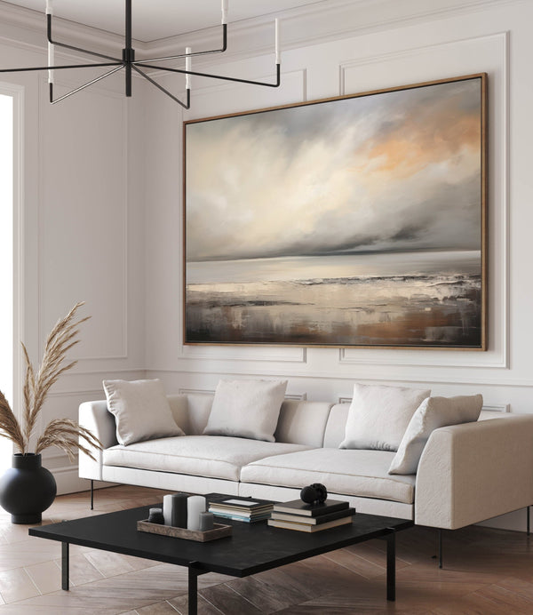 Quadro Abstrato: Pintura abstrata de Paisagem Marinha
