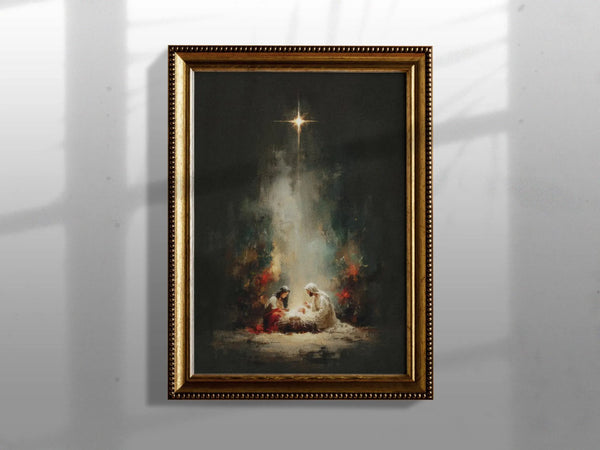 Quadro Decorativo Cristão: Nascimento de Jesus
