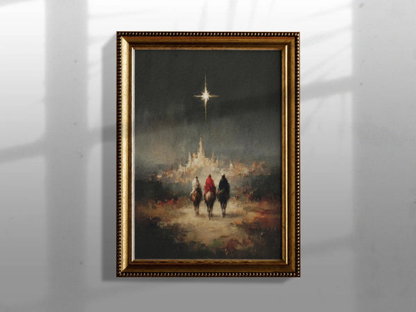 Quadro Decorativo Cristão: A Jornada dos Três Reis Magos